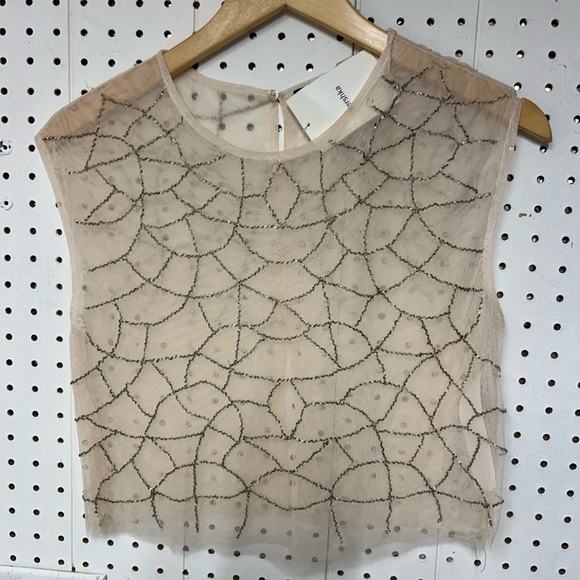 Bershka Shear Beaded Top - Picture 1 of 4